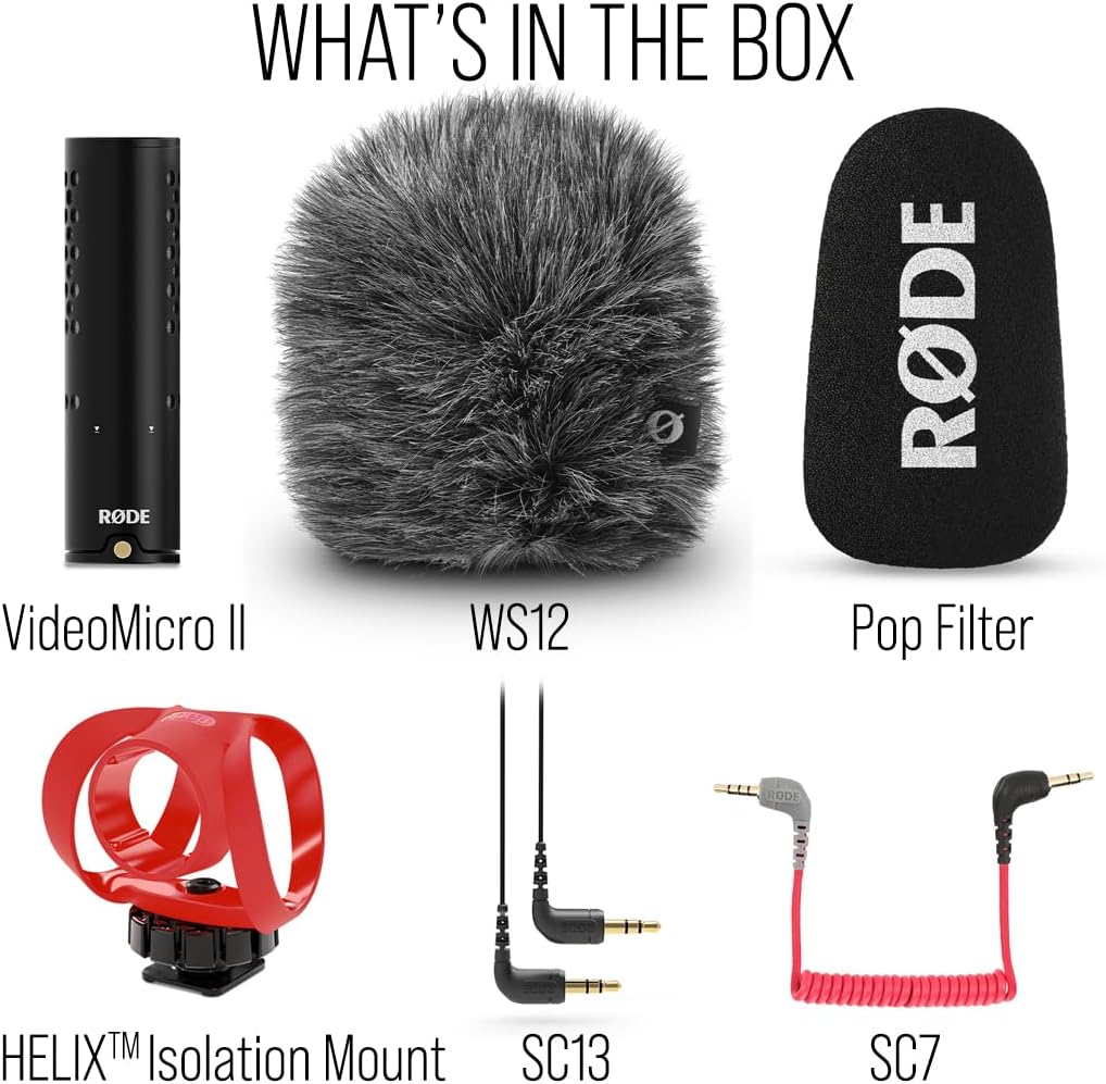 RØDE VideoMicro II Ultra-Compact On-Camera Shotgun Microphone Ideal for Cameras & Mobile Devices | High-Quality Audio Capture | Compact & Lightweight Design