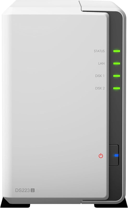Synology 2-Bay DiskStation DS223j (Diskless) – Powerful NAS Server for Home and Small Business Backup, File Sharing, and Media Streaming