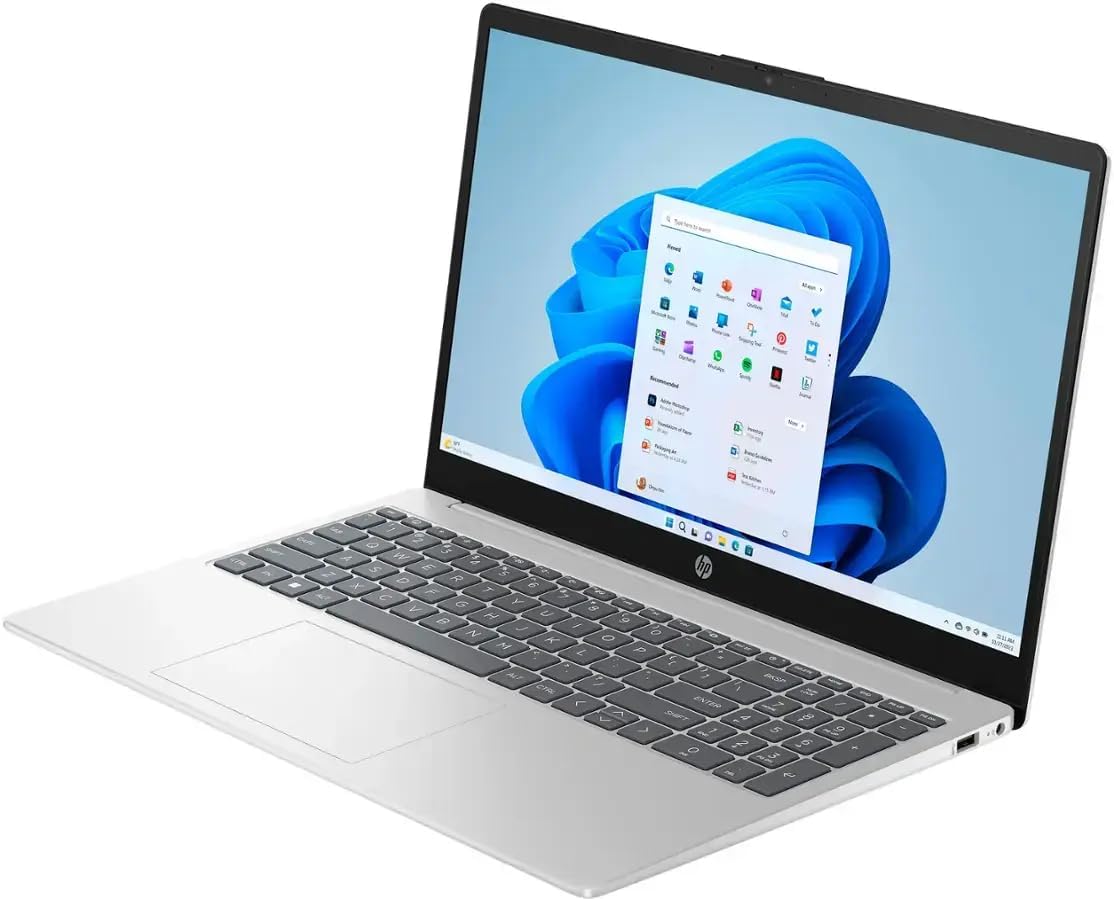15.6" Touchscreen Laptop – Intel i5-1235U, 10-Core, 8GB RAM, 512GB SSD, Windows 11 Home, Wi-Fi 6, Bluetooth – Natural Silver + TWE Accessories