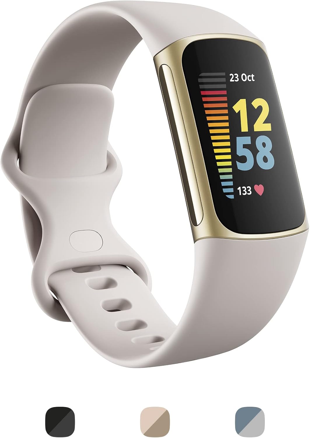 Fitbit Charge 5 Advanced Health & Fitness Tracker – Built-In GPS, Stress Management Tools, Sleep Tracking, 24/7 Heart Rate Monitoring, Mineral Blue with Steel Blue/Platinum Bands (S & L)