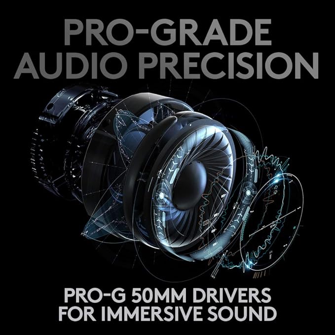 Logitech G PRO X Wireless Lightspeed Gaming Headset (Gen 1) – Blue VO!CE Mic Technology, 50mm PRO-G Drivers, DTS Headphone:X 2.0 Surround Sound, Black