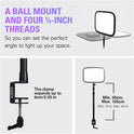 Key Light - Professional 2800 Lumens Studio Light with Desk Clamp Perfect for Streaming, Recording, and Video Conferencing