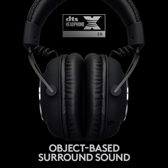 Logitech G PRO X Wireless Lightspeed Gaming Headset (Gen 1) – Blue VO!CE Mic Technology, 50mm PRO-G Drivers, DTS Headphone:X 2.0 Surround Sound, Black