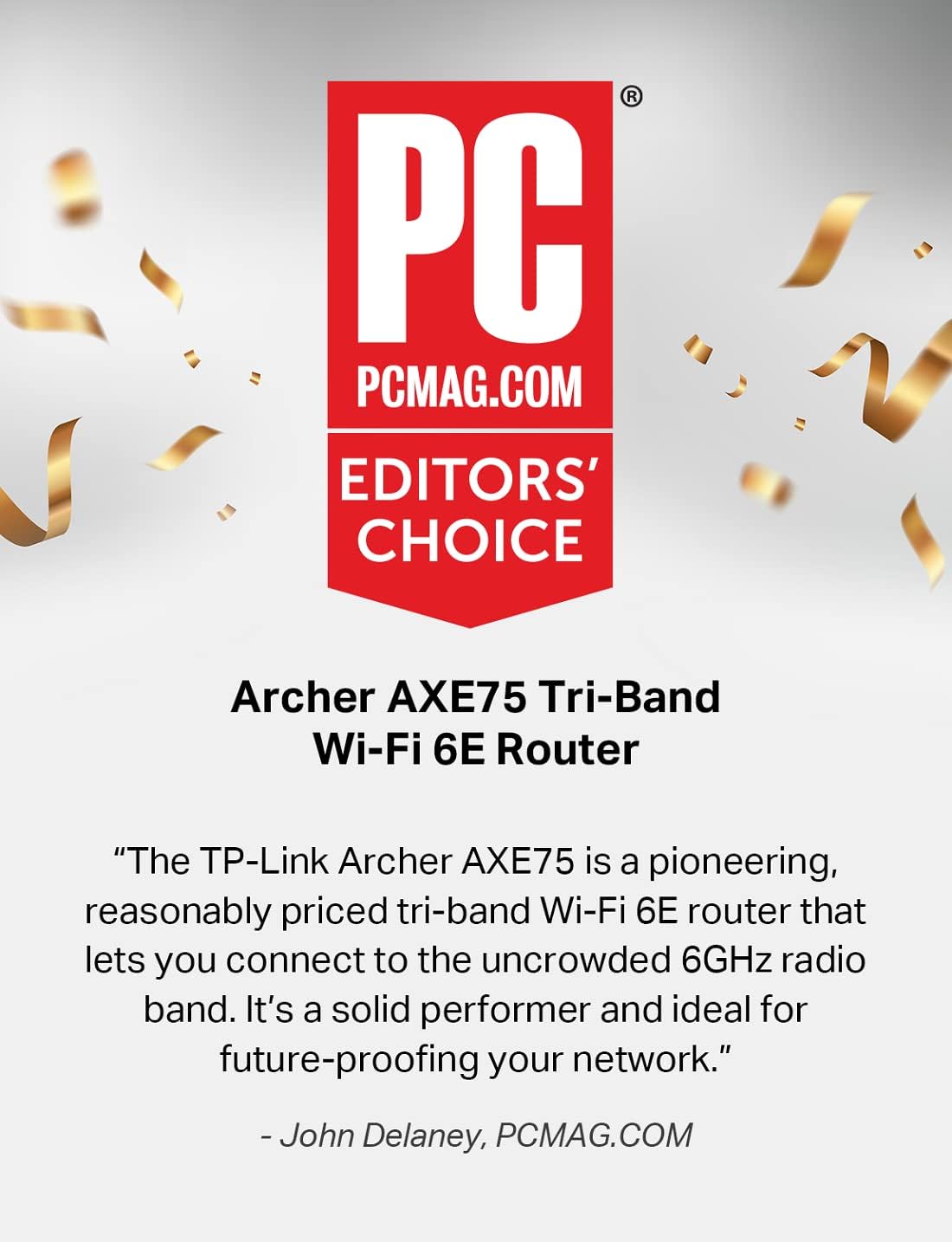 TP-Link AXE5400 Tri-Band WiFi 6E Router (Archer AXE75) – Gigabit Wireless Router for Gaming and Streaming, VPN Support, OneMesh Compatible, WPA3 Security, Black