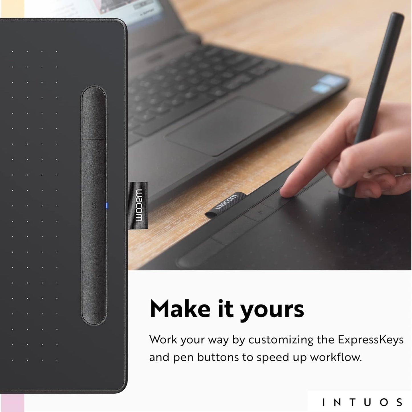 Wacom Intuos Small Bluetooth Graphics Drawing Tablet – Portable for Teachers, Students, and Creators, 4 ExpressKeys, Compatible with Chromebook, Mac, Android, Windows – Pistachio