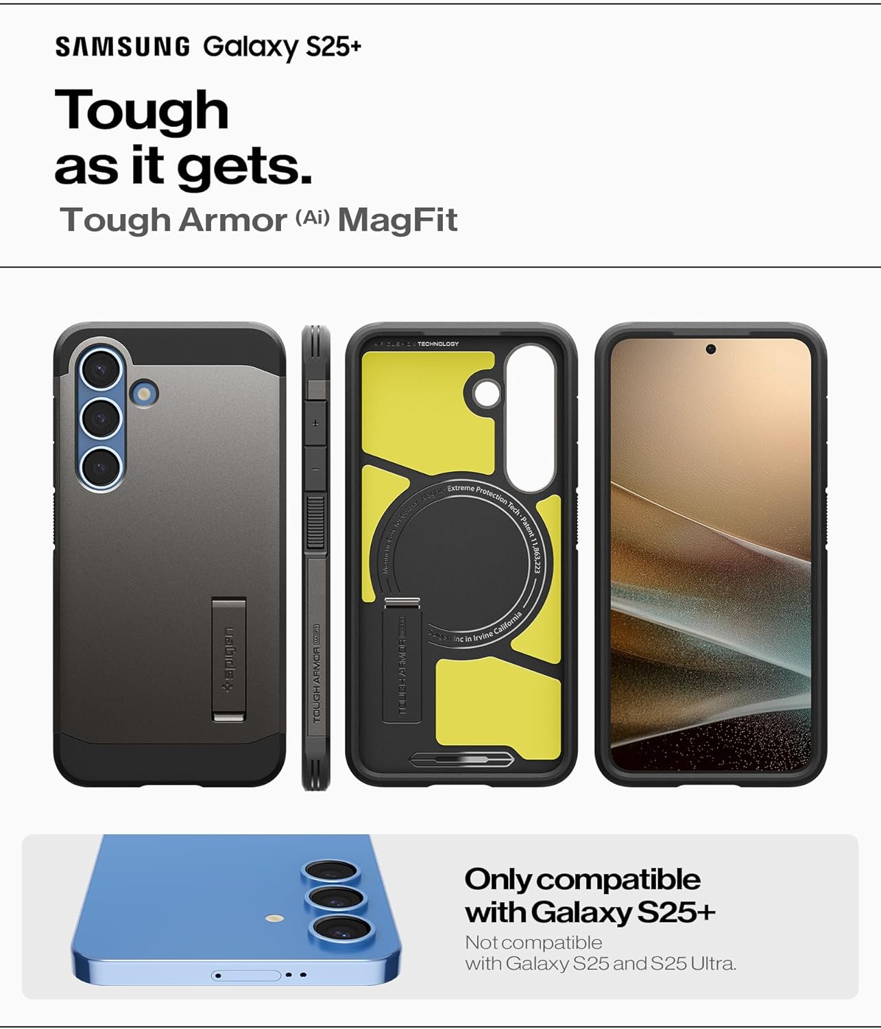 Spigen Tough Armor (Ai) MagFit Case for Galaxy S25 Ultra – Black