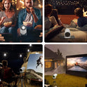 [Auto Keystone] HY300 Smart Projector with Android TV 11.0, 5G Wifi Bluetooth Projector 4K Supported,Mini Portable Outdoor Movie Projector Compatible Com Apple,Ios,Android (White)