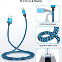 3Pack 2M iPhone Charger Cable, Long iPhone Charging Cable MFi Certified Lightning Cable Fast Charging Cord Braided iPhone Charger Lead USB Cable for iPhone 14 13 12 11 Pro Max XS XR 8 7 6 SE2020, iPad