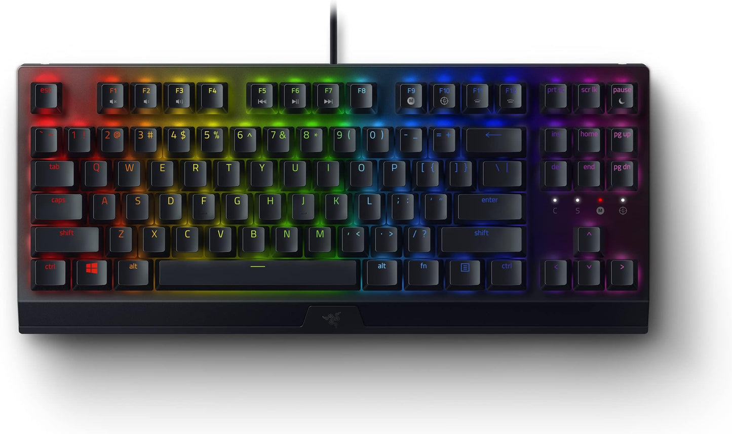 Razer BlackWidow V3 Tenkeyless Mechanical Gaming Keyboard – Mechanical Switches, Chroma RGB Lighting, Compact Design, Programmable Macros, USB Passthrough (Renewed)