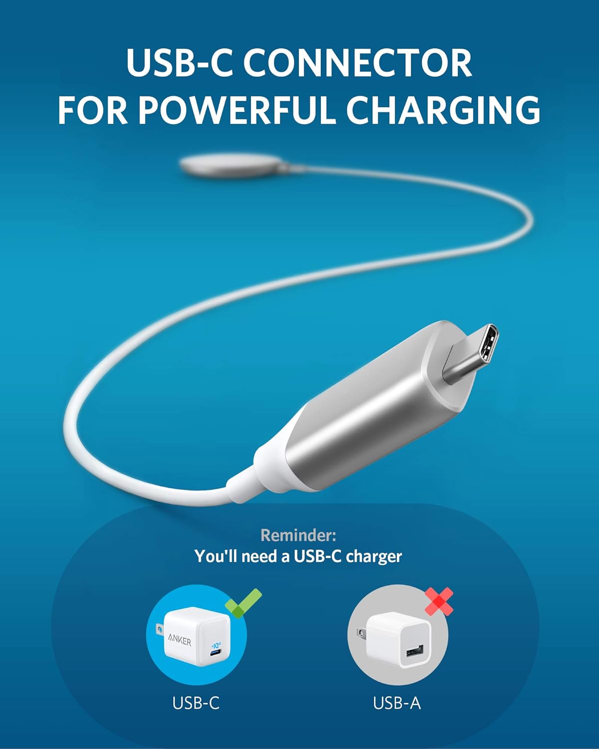 Anker Magnetic Wireless Charger, 7.5W MagSafe Compatible Charging Pad with 5ft USB-C Cable, PowerWave Magnetic Pad for iPhone 13, 13 Pro, 13 Pro Max, 13 Mini, 12, 12 Pro (No AC Adapter)