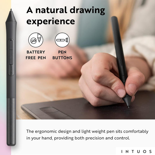 Wacom Intuos Small Bluetooth Graphics Drawing Tablet – Portable for Teachers, Students, and Creators, 4 ExpressKeys, Compatible with Chromebook, Mac, Android, Windows – Pistachio