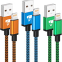 3Pack 2M iPhone Charger Cable, Long iPhone Charging Cable MFi Certified Lightning Cable Fast Charging Cord Braided iPhone Charger Lead USB Cable for iPhone 14 13 12 11 Pro Max XS XR 8 7 6 SE2020, iPad