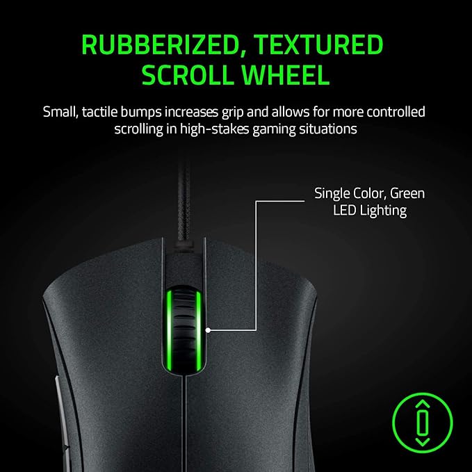 Razer DeathAdder Essential Gaming Mouse – 6400 DPI Optical Sensor, 5 Programmable Buttons, Mechanical Switches, Rubber Side Grips, Classic Black