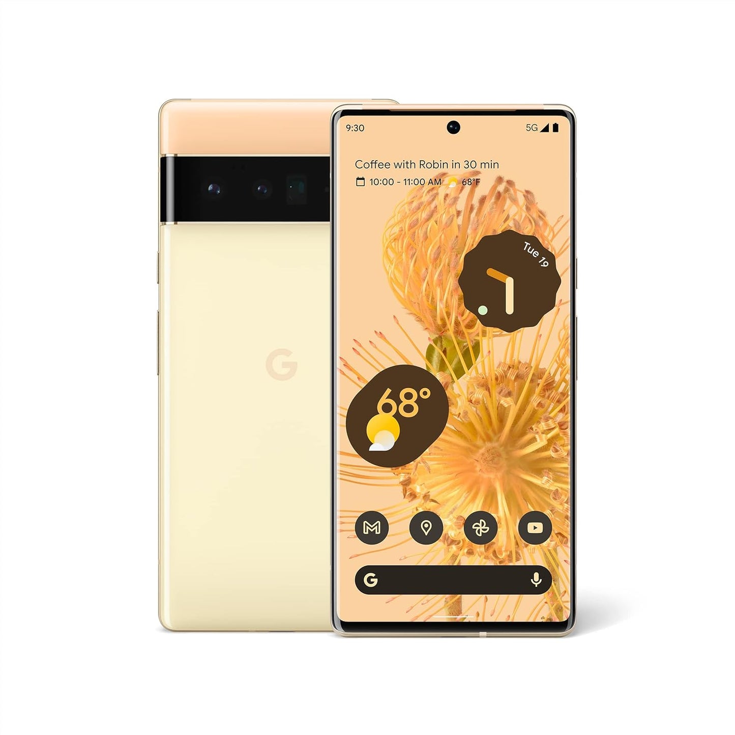 Google Pixel 6 Pro 5G UW Smartphone – 128GB, Sorta Sunny, 6.7" QHD+ Display, Verizon Unlocked, Google Tensor Processor, Pro Camera System