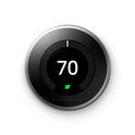 Google Nest Learning Thermostat 3rd Generation (2015) – Smart Programmable Wi-Fi Thermostat for Home, Works with Alexa, Stainless Steel