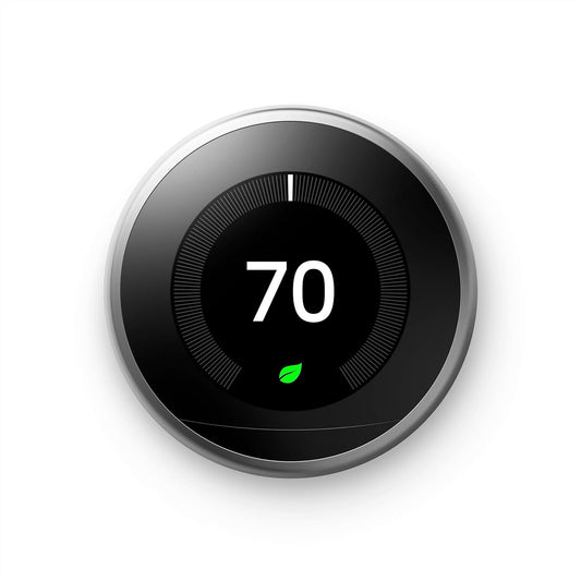 Google Nest Learning Thermostat 3rd Generation (2015) – Smart Programmable Wi-Fi Thermostat for Home, Works with Alexa, Stainless Steel