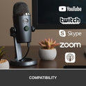 Yeti Nano USB Microphone – Shadow Grey Professional Sound for Gaming, Streaming, Podcasting, and More | Plug & Play | PC & Mac Compatible
