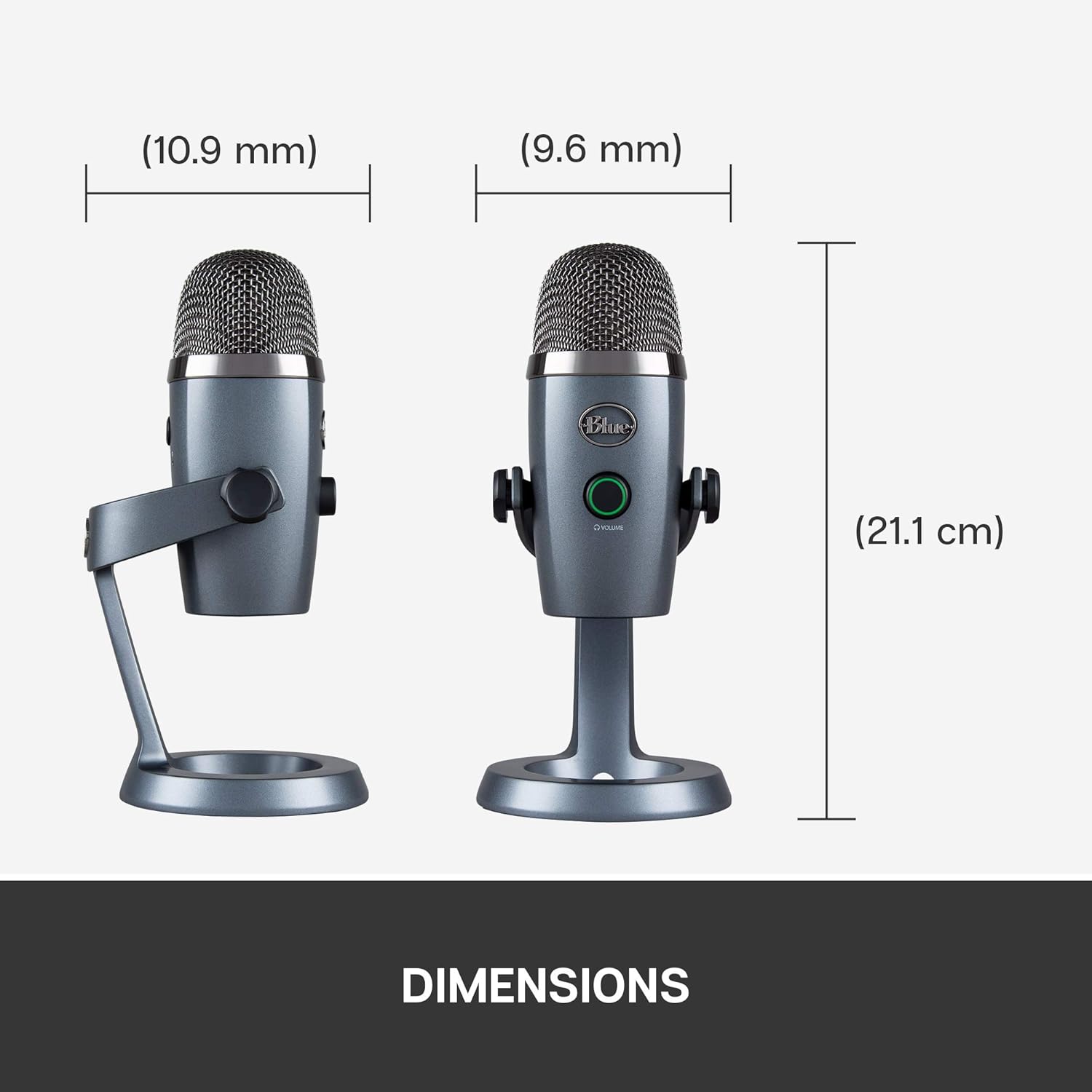 Yeti Nano USB Microphone – Shadow Grey Professional Sound for Gaming, Streaming, Podcasting, and More | Plug & Play | PC & Mac Compatible