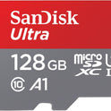 SanDisk 128GB Ultra microSDXC card + SD adapter, Memory card Full HD, up to 140 MB/s, For smartphones and Tablets, with A1 App Performance, UHS-I, Class 10, U1