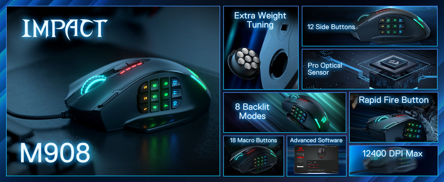 Redragon M908 RGB Gaming Mouse – Ultimate Precision & Performance
