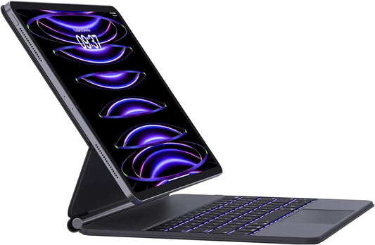 iPad Air 13 Inch Case Keyboard (M3/M2, 2025/2024) & iPad Pro 12.9" (3rd-6th Gen) – Magnetic Floating Bluetooth Keyboard Case with Smart Trackpad and Cantilever Stand