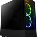 NZXT H5 Elite Compact ATX Mid-Tower PC Case – Black – CC-H51EB-01, Tempered Glass, Built-in RGB Lighting, Cable Management, 2×140mm RGB Fans Included