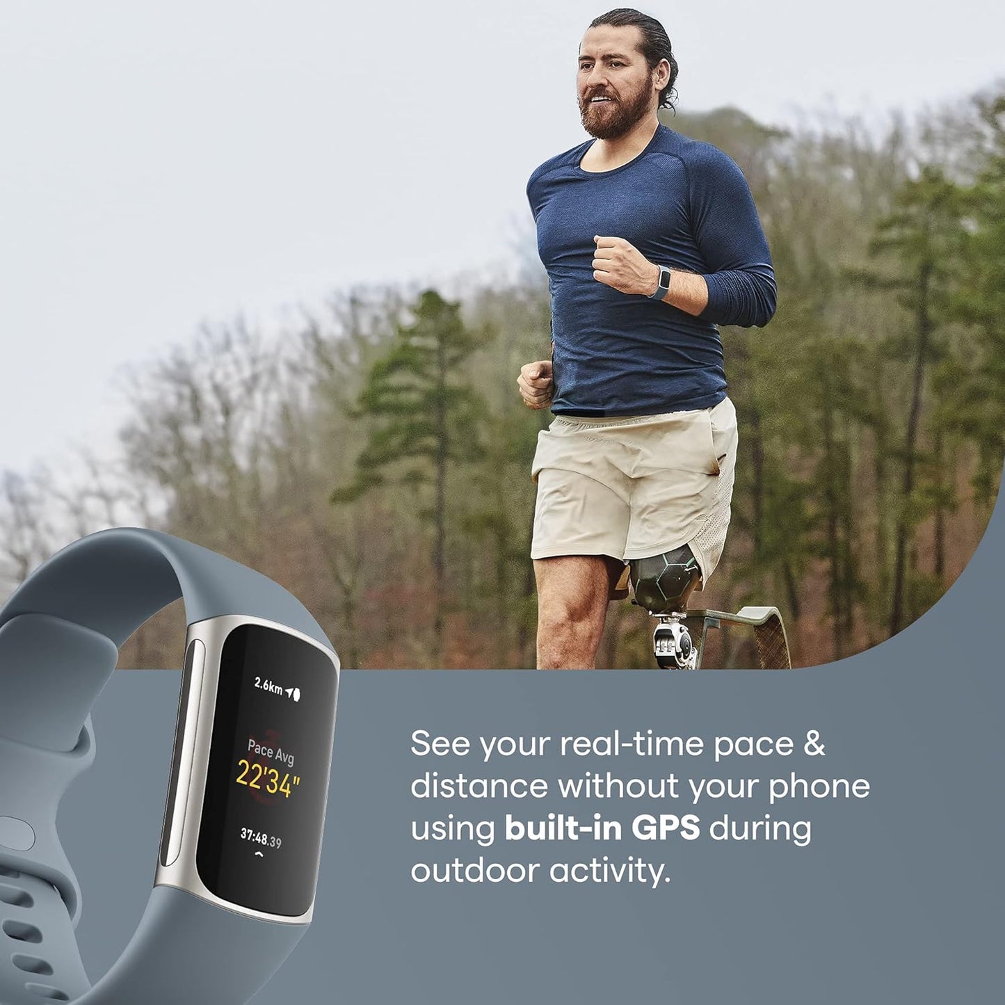 Fitbit Charge 5 Advanced Health & Fitness Tracker – Built-In GPS, Stress Management Tools, Sleep Tracking, 24/7 Heart Rate Monitoring, Mineral Blue with Steel Blue/Platinum Bands (S & L)