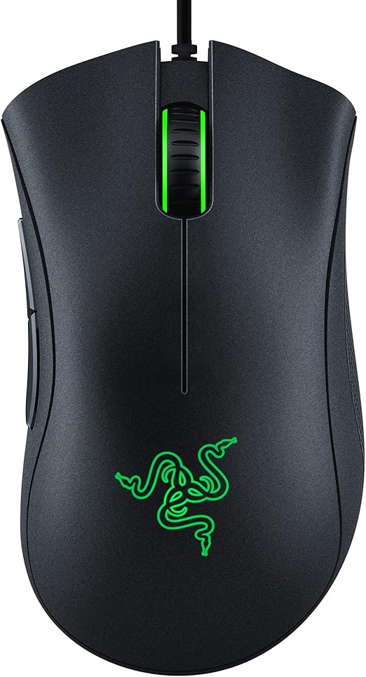Razer DeathAdder Essential Gaming Mouse – 6400 DPI Optical Sensor, 5 Programmable Buttons, Mechanical Switches, Rubber Side Grips, Classic Black