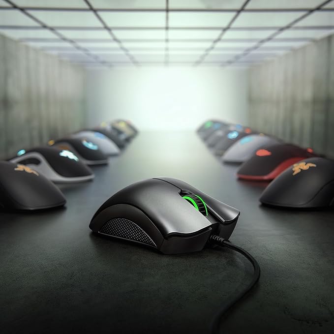 Razer DeathAdder Essential Gaming Mouse – 6400 DPI Optical Sensor, 5 Programmable Buttons, Mechanical Switches, Rubber Side Grips, Classic Black