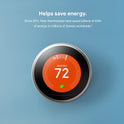 Google Nest Learning Thermostat 3rd Generation (2015) – Smart Programmable Wi-Fi Thermostat for Home, Works with Alexa, Stainless Steel