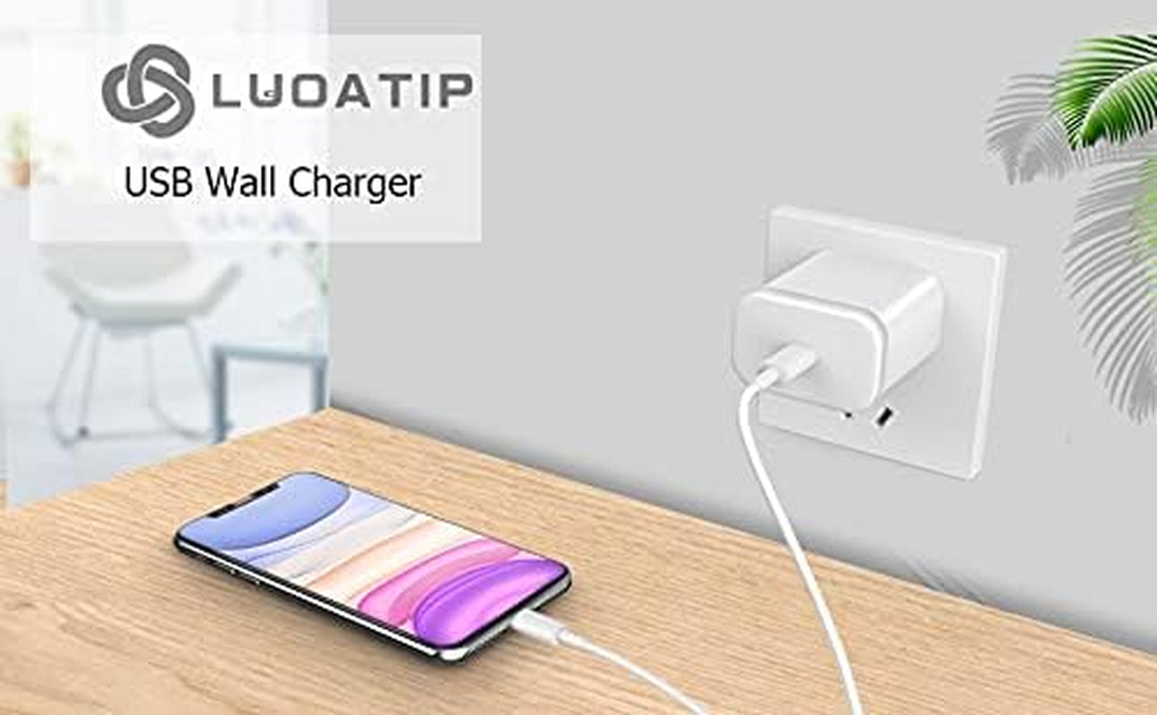 USB C Charger Block 2-Pack 20W Type-C Fast Charging Phone Wall Plug Portable Power Adapter USBC Brick USB-C Box for Iphone 16 15 14 13 12 11 Pro Max plus XS X XR SE 8 7 6 6S, Pad