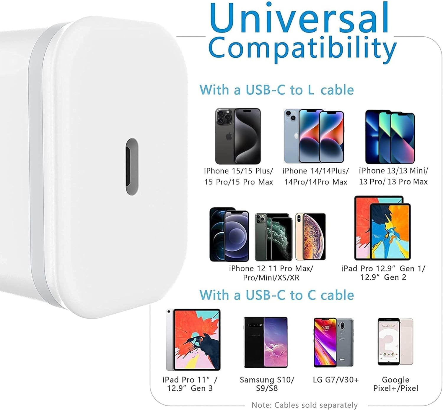 USB C Charger Block 2-Pack 20W Type-C Fast Charging Phone Wall Plug Portable Power Adapter USBC Brick USB-C Box for Iphone 16 15 14 13 12 11 Pro Max plus XS X XR SE 8 7 6 6S, Pad