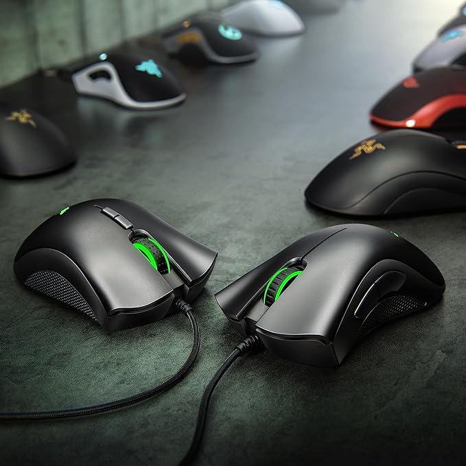 Razer DeathAdder Essential Gaming Mouse – 6400 DPI Optical Sensor, 5 Programmable Buttons, Mechanical Switches, Rubber Side Grips, Classic Black