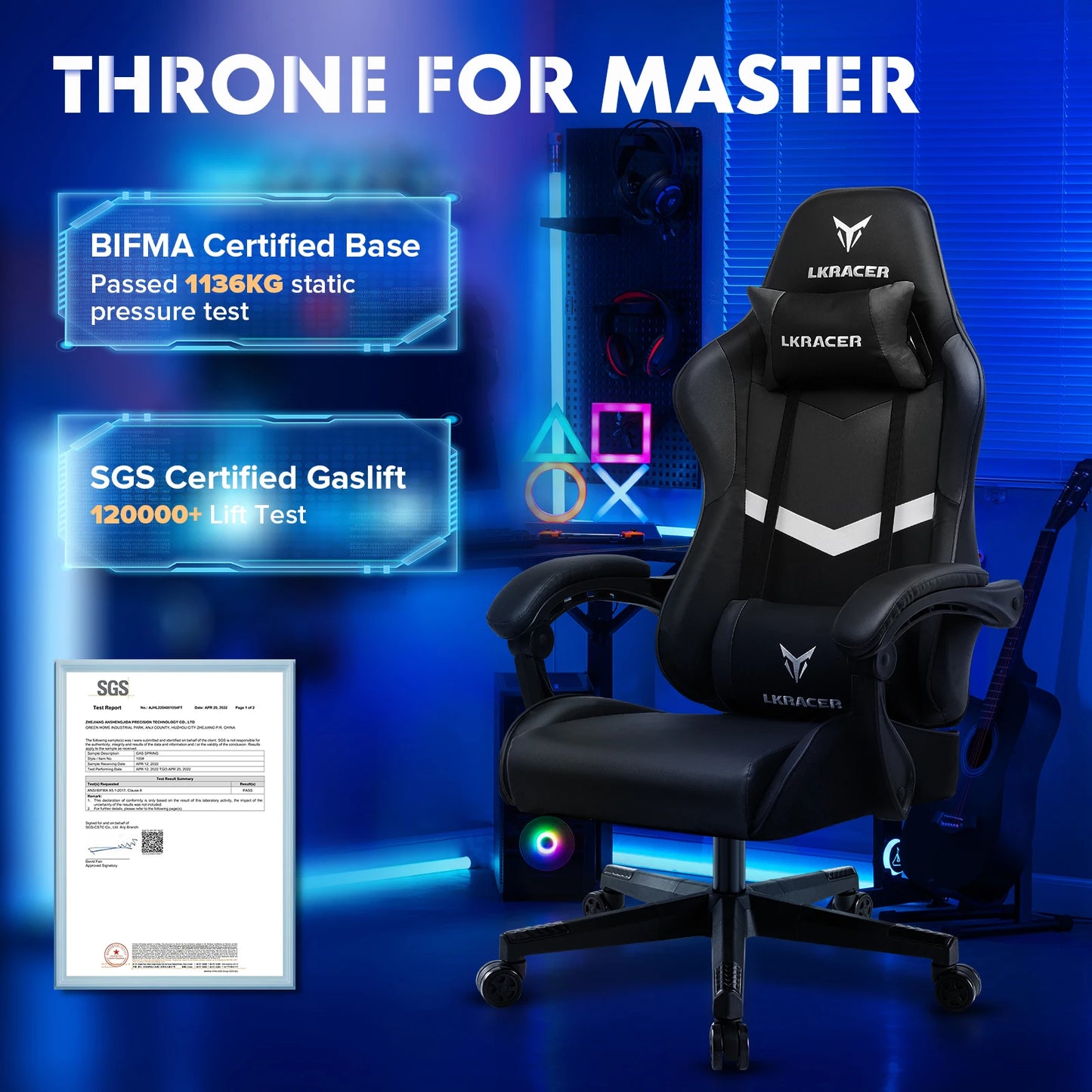 LUCKRACER Gaming Chair – Ergonomic Massage Computer Chair