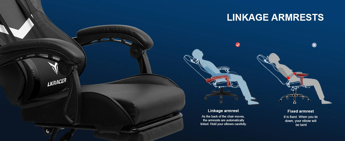 LUCKRACER Gaming Chair – Ergonomic Massage Computer Chair