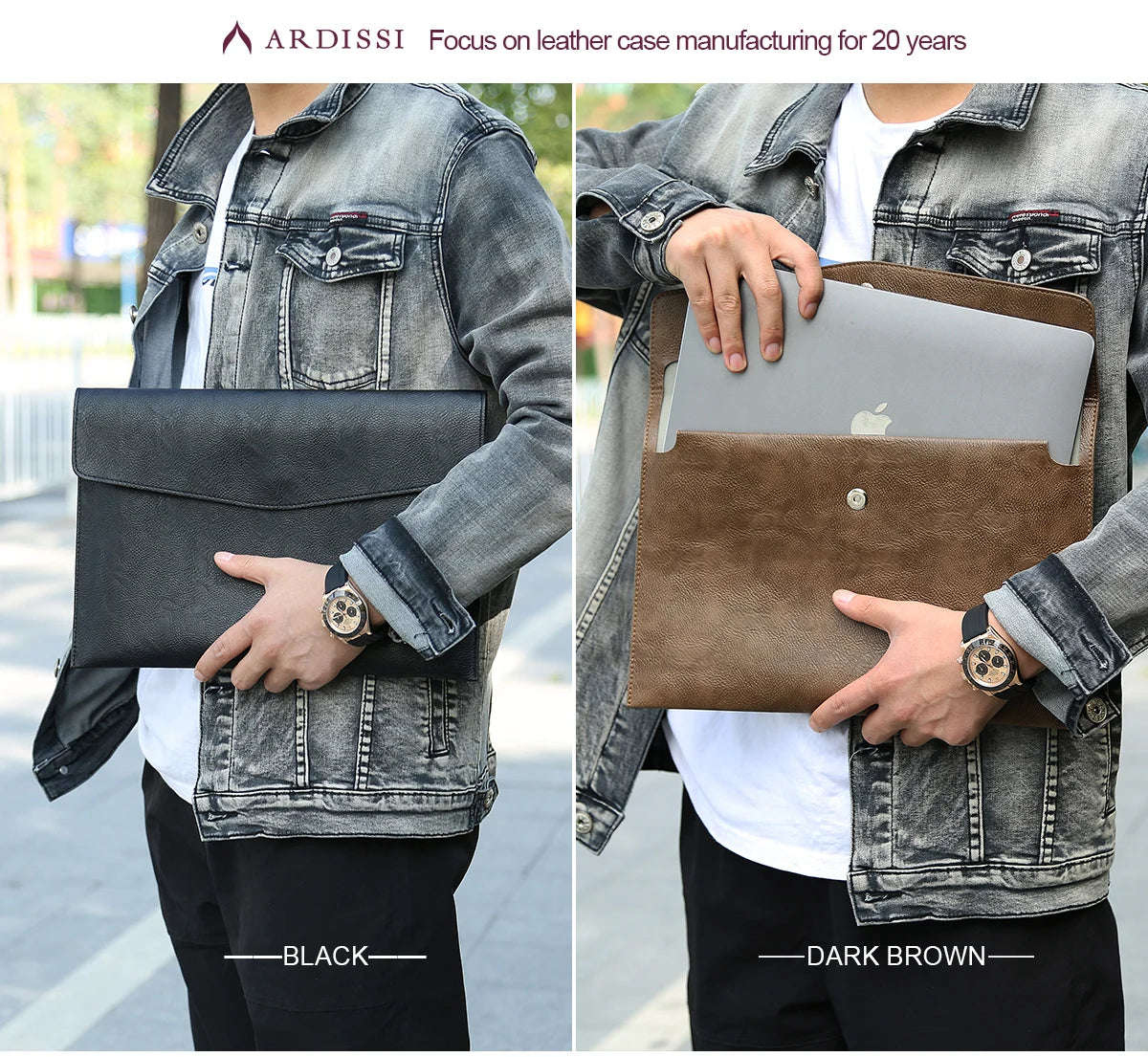 Premium PU Leather Sleeve Case for MacBook & iPad