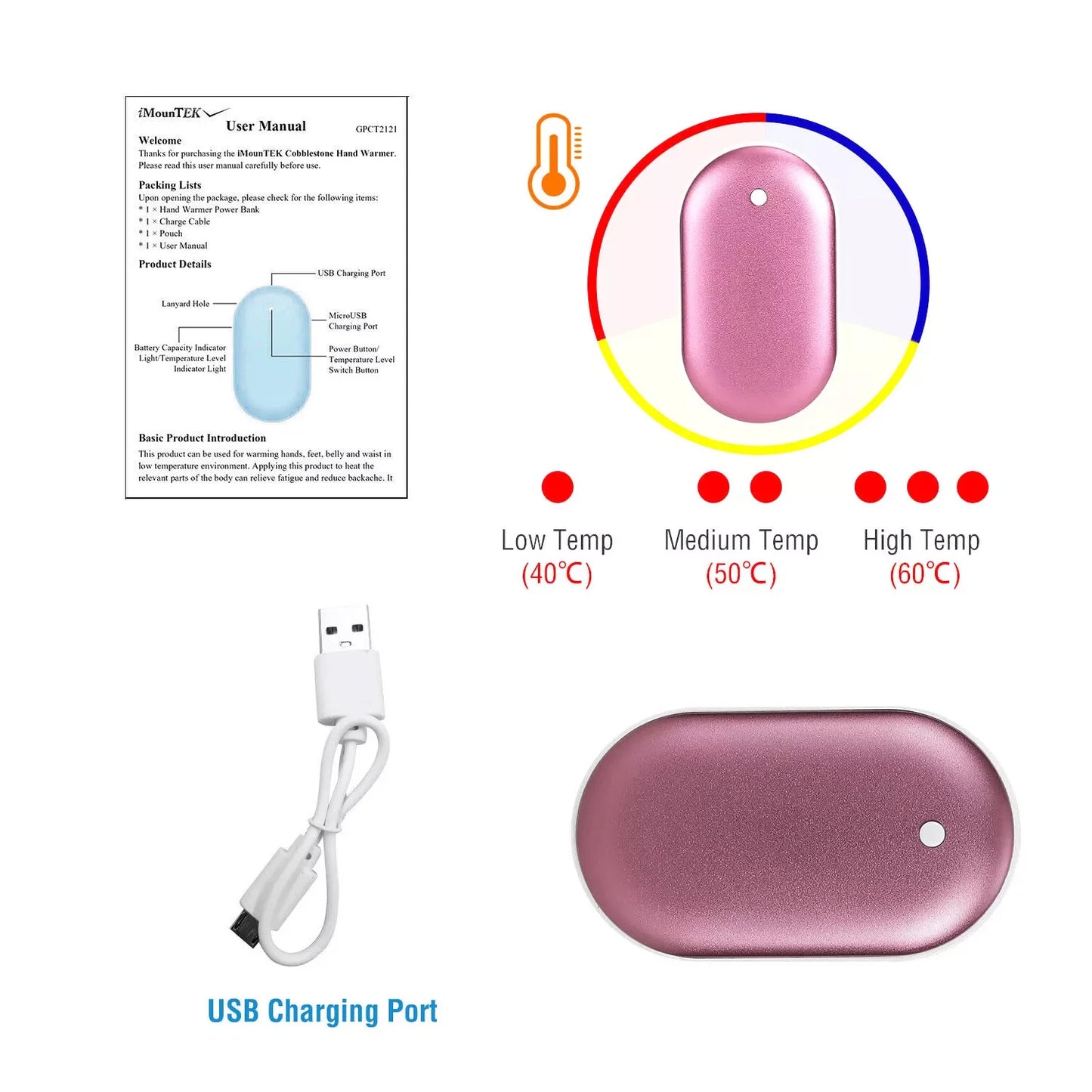 2-in-1 Rechargeable Hand Warmer & Power Bank – Stay Warm & Stay Charged!