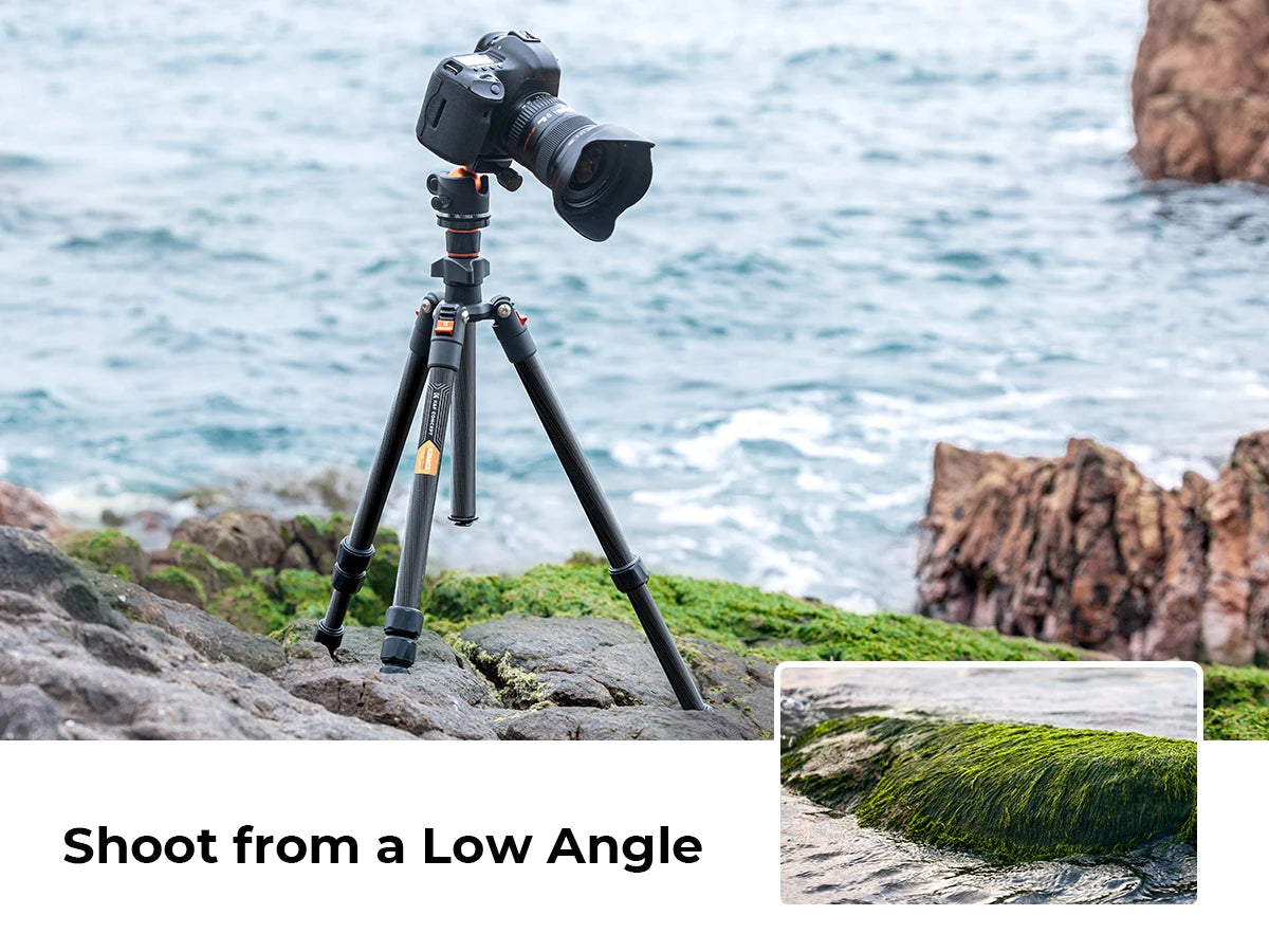 K&F Concept 64” Carbon Fiber Camera Tripod | Lightweight & Travel-Friendly