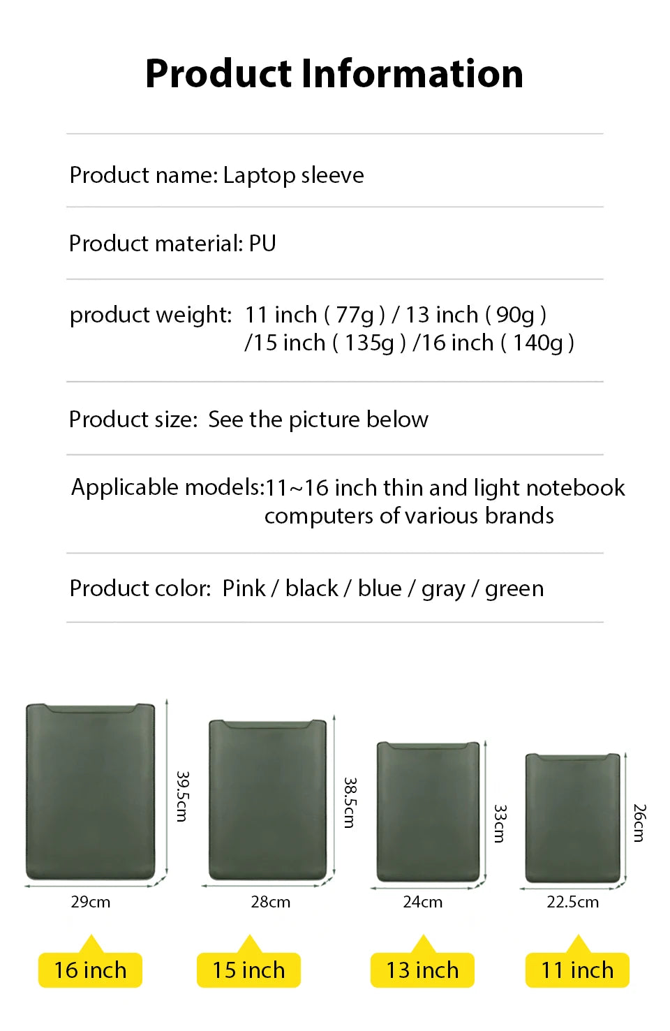 Premium Laptop Sleeve Bag for MacBook & Notebooks