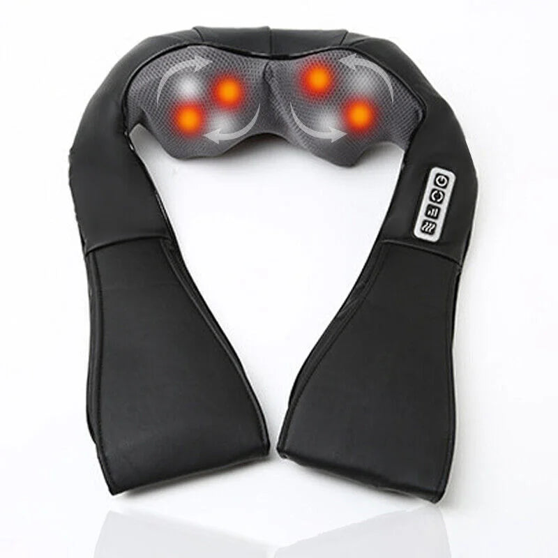 Electric Shiatsu Back, Neck & Shoulder Massager with Heat – Car & Home Use