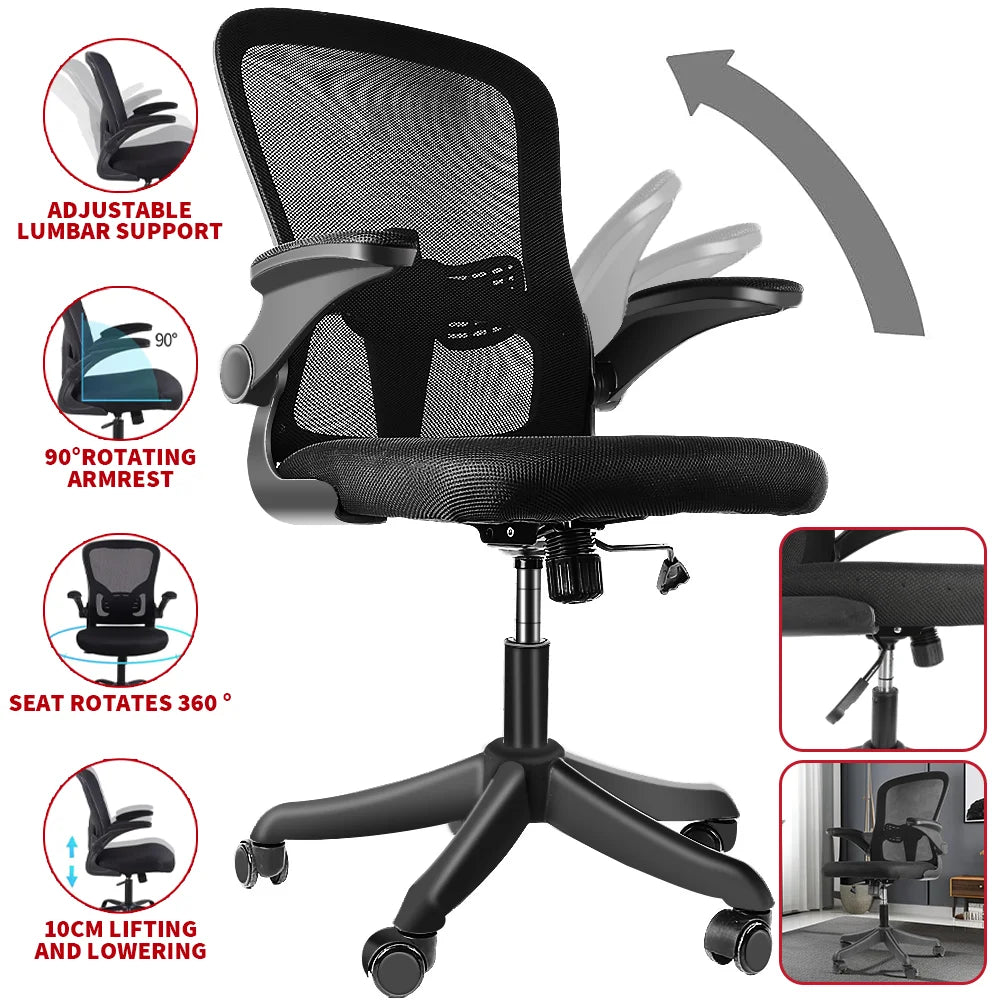 Ergonomic Office Chair with Lumbar Support – Adjustable Swivel Desk Chair