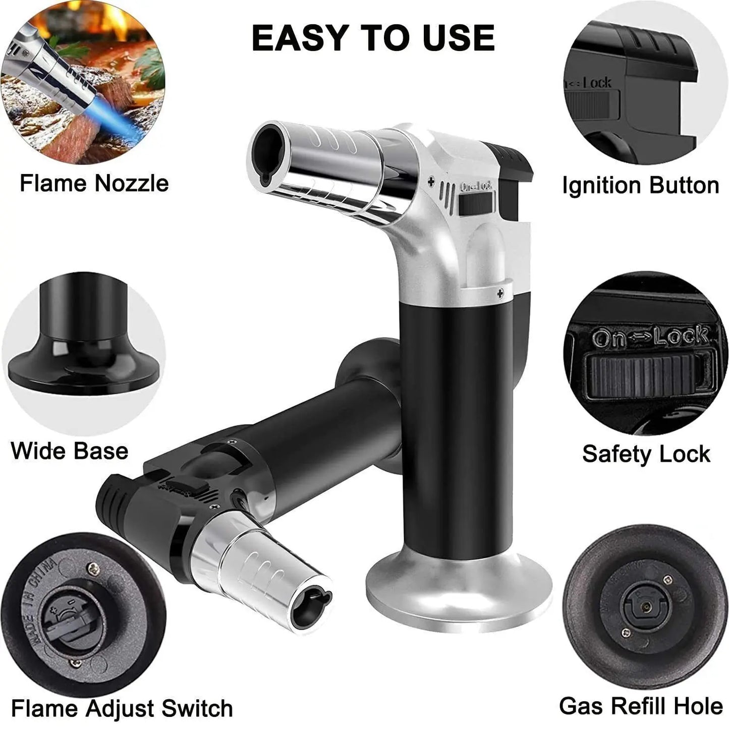 Blow Torch Lighter – Refillable Butane Gas Micro Welding & Soldering Tool