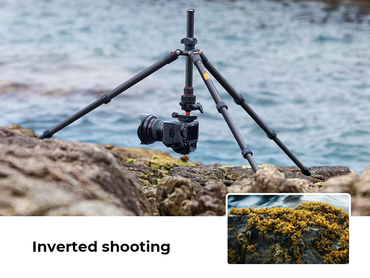 K&F Concept 64” Carbon Fiber Camera Tripod | Lightweight & Travel-Friendly