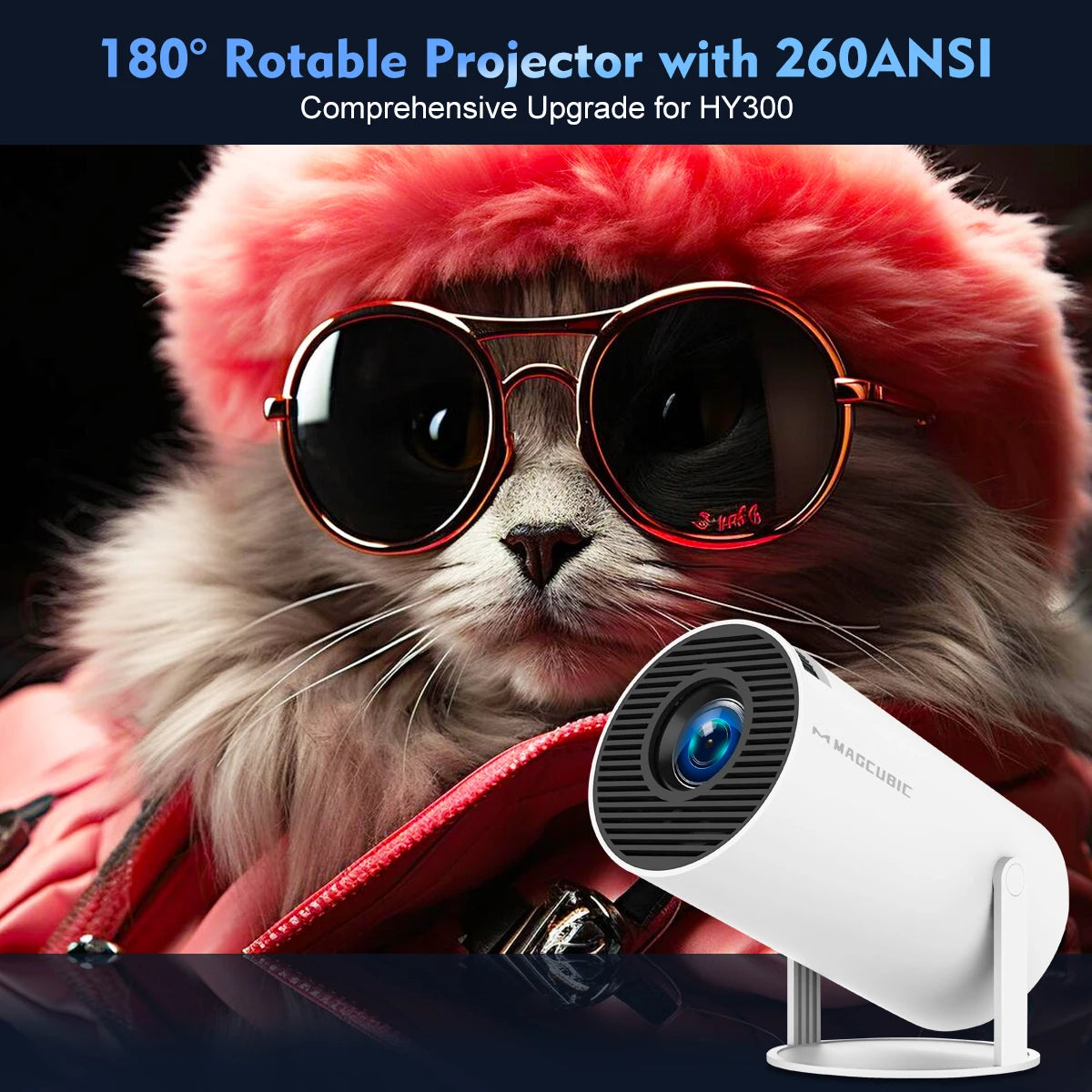 Transpeed 4K WiFi6 HY300 Pro Projector – Portable Home Cinema Experience