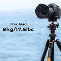 K&F Concept 64” Carbon Fiber Camera Tripod | Lightweight & Travel-Friendly