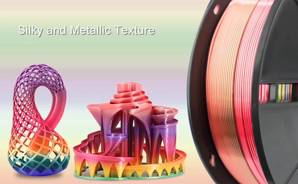 Eryone New Rainbow PLA Filament Multicolor Perfect Spooled 1.75mm 1KG Texture For 3d Printer High Quality Fast Shipping