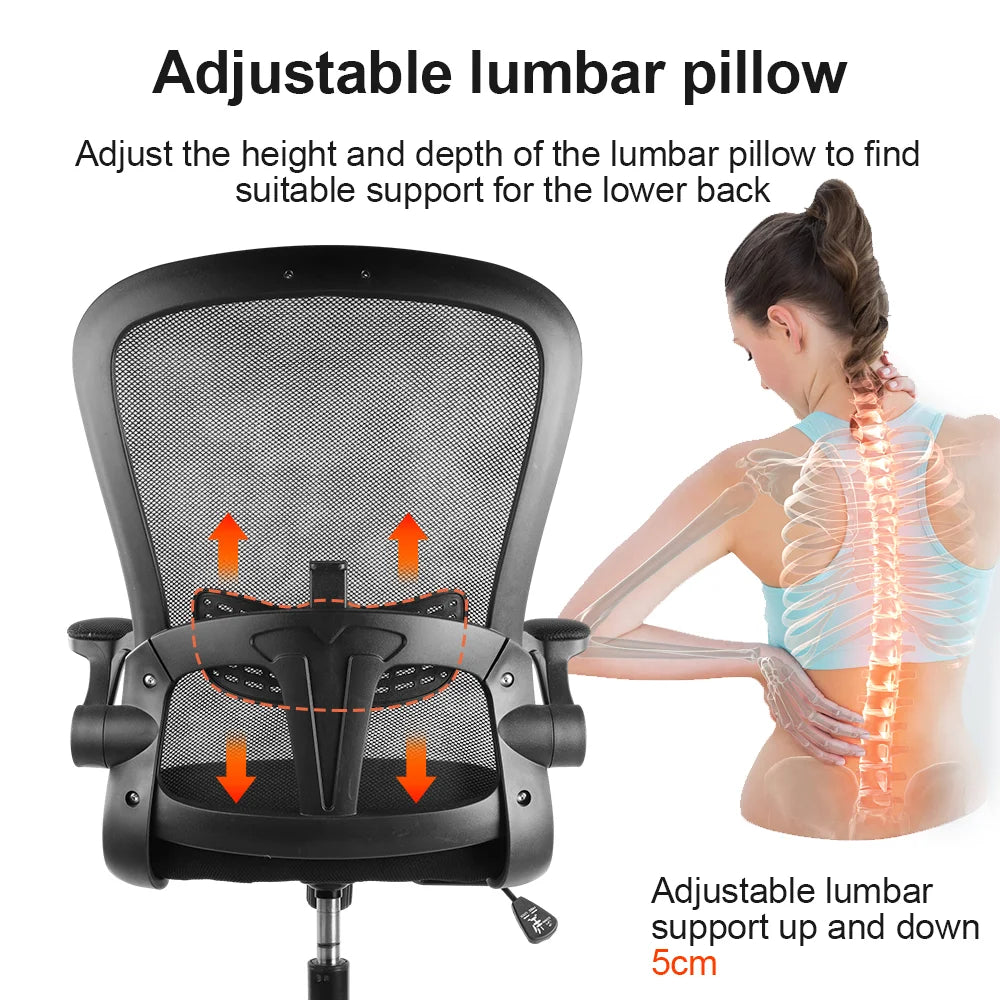 Ergonomic Office Chair with Lumbar Support – Adjustable Swivel Desk Chair