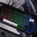 Akko 5075B Plus 75% Mechanical Gaming Keyboard Black & Silver ISO-UK Hot Swap Side LED RGB Multi-Modes 2.4GHz /USB Type-C/BT 5.0