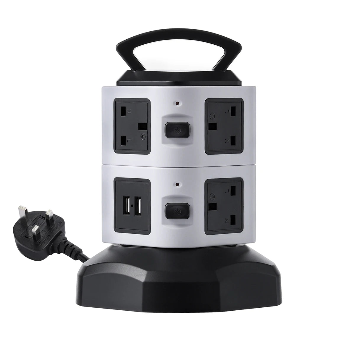 Vertical Power Strip Tower – 7/11/15 Outlets with USB & Surge Protection