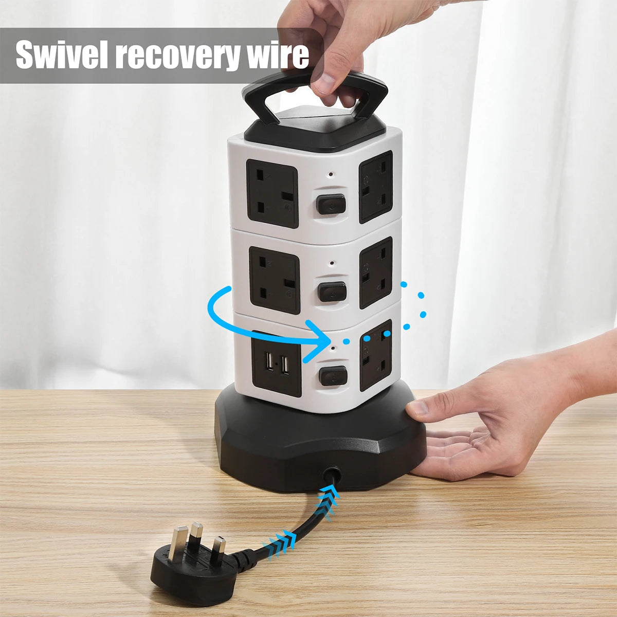 Vertical Power Strip Tower – 7/11/15 Outlets with USB & Surge Protection